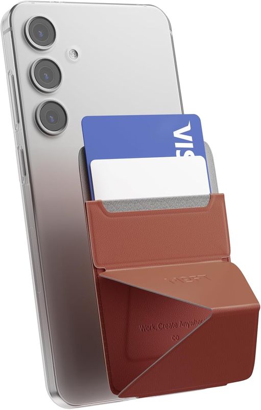 MOFT Phone Stand, Adhesive Card Holder Fits 2-3 Cards, Slim & Portable Leather