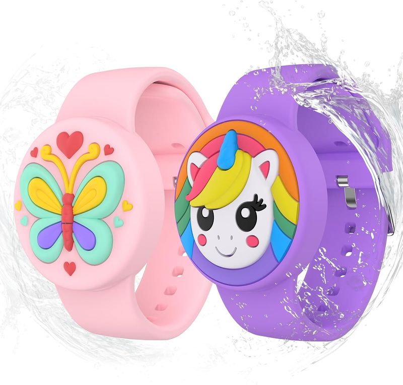 Waterproof Airtag Bracelets for Kids - (2 Pack) Soft Silicone Hidden Air tag