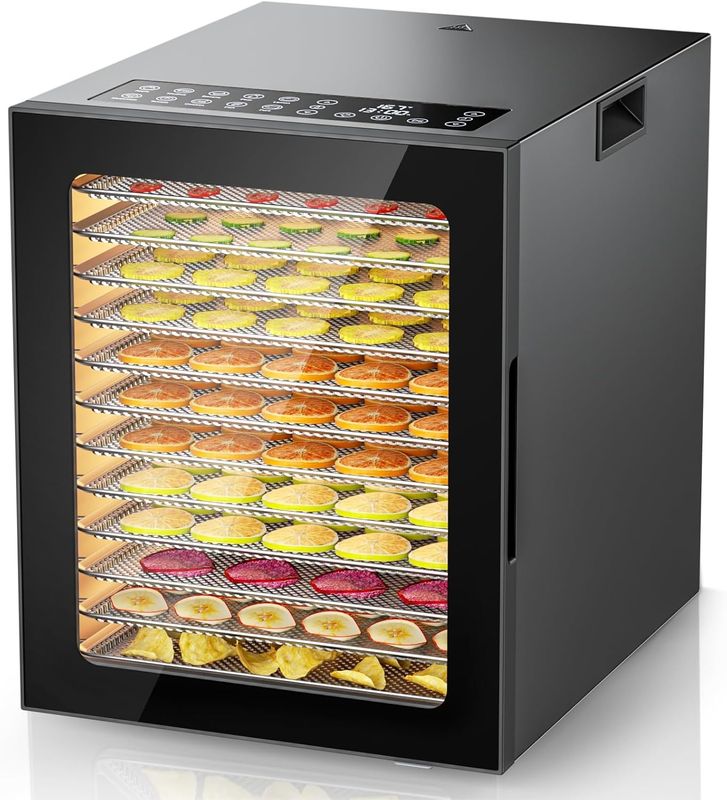 Food Dehydrator 12-Trays Stainless Steel, 850W Electric Dehydrator Machine