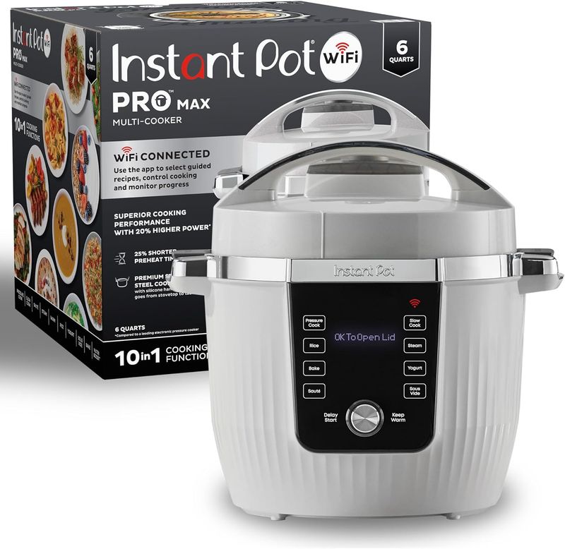 Instant Pot PRO Max Wi-Fi Smart 10-in-1 Pressure Cooker, Steamer, Saute, Warmer,