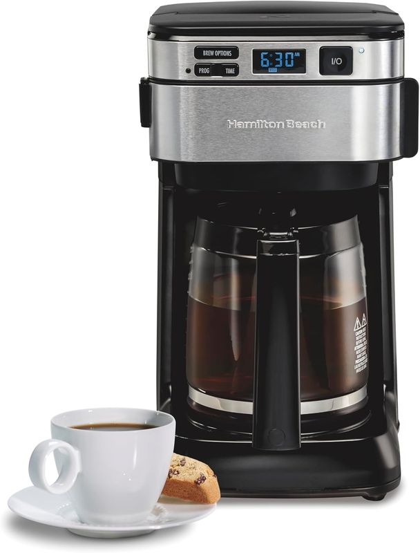Hamilton Beach Programmable Drip Coffee Maker, 12 Cups, Front Access Easy Fill,