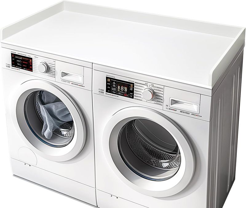 Gashell 27.5 inch x 54 inch Bamboo Washer and Dryer Countertop, White