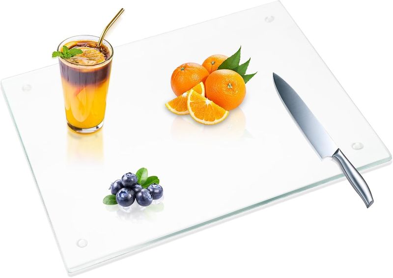 JAMBALAY 24 inchx18 inchTempered Glass Cutting Board