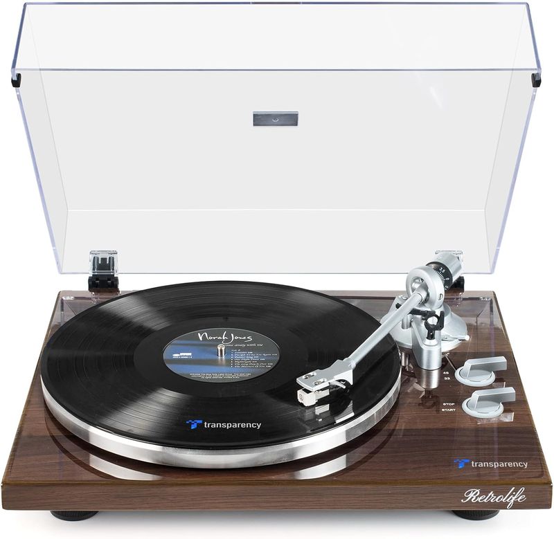 Retrolife Turntables Belt-Drive Record Player with Wireless Output Connectivity,