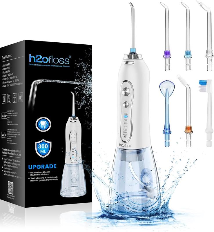 H2ofloss Water Dental Flosser Portable Dental Oral Irrigator with 5 Modes