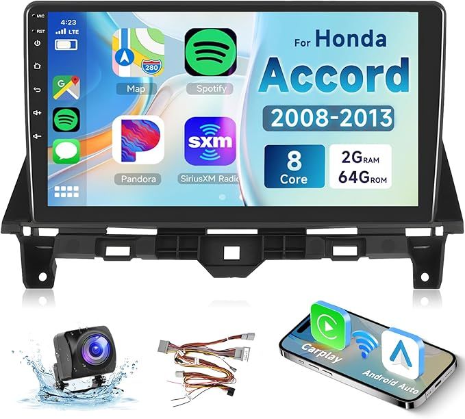 Podofo 8 Core 2G+64G Car Radio w/ Wireless CarPlay/Android Auto for Honda Accord