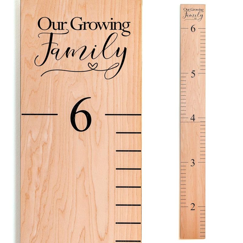 Headwaters Studio Wooden Growth Chart – Kids Height Chart, 63 inch x 6.7 inch