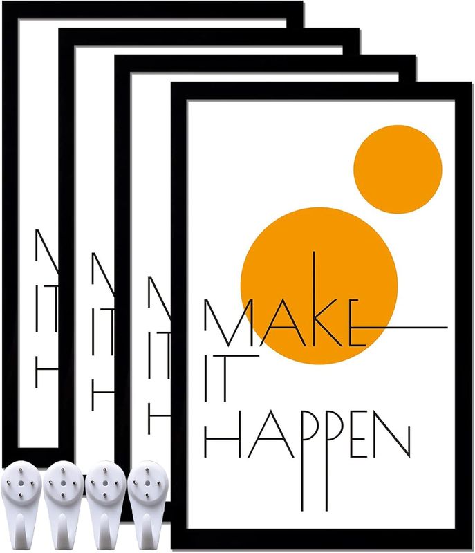 ijuerybai 14x22 Picture Frame Set of 4, Black 14 x 22 Frame High Transparent