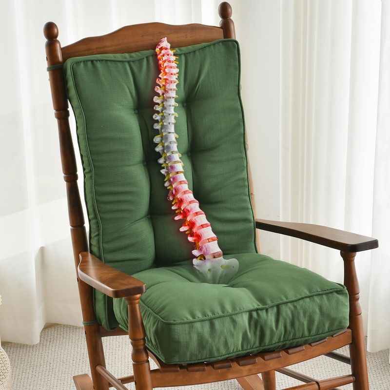 SUNROX Memory Foam Jumbo Rocking Chair Cushions, FadeShield Water Resistant 2pcs