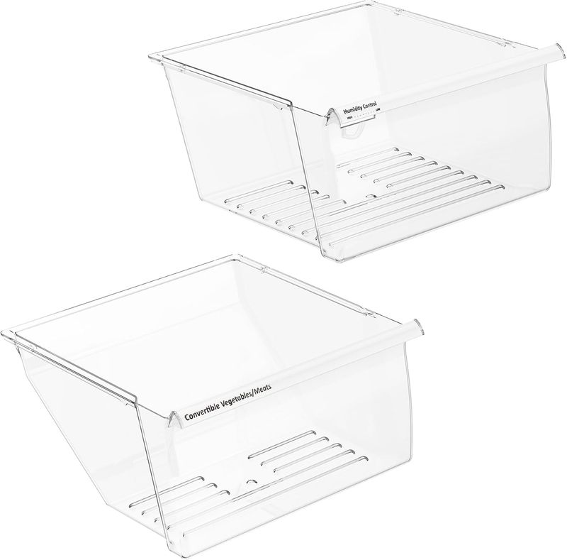 2 Pk-2188656 (Upper) & 2188664 (Lower) Upgraded Crisper Bin Refrigerator Drawers
