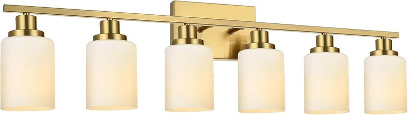 Wanluce 5-Light Bathroom Vanity Light Brushed Brass Bathroom Lighting Fixtures