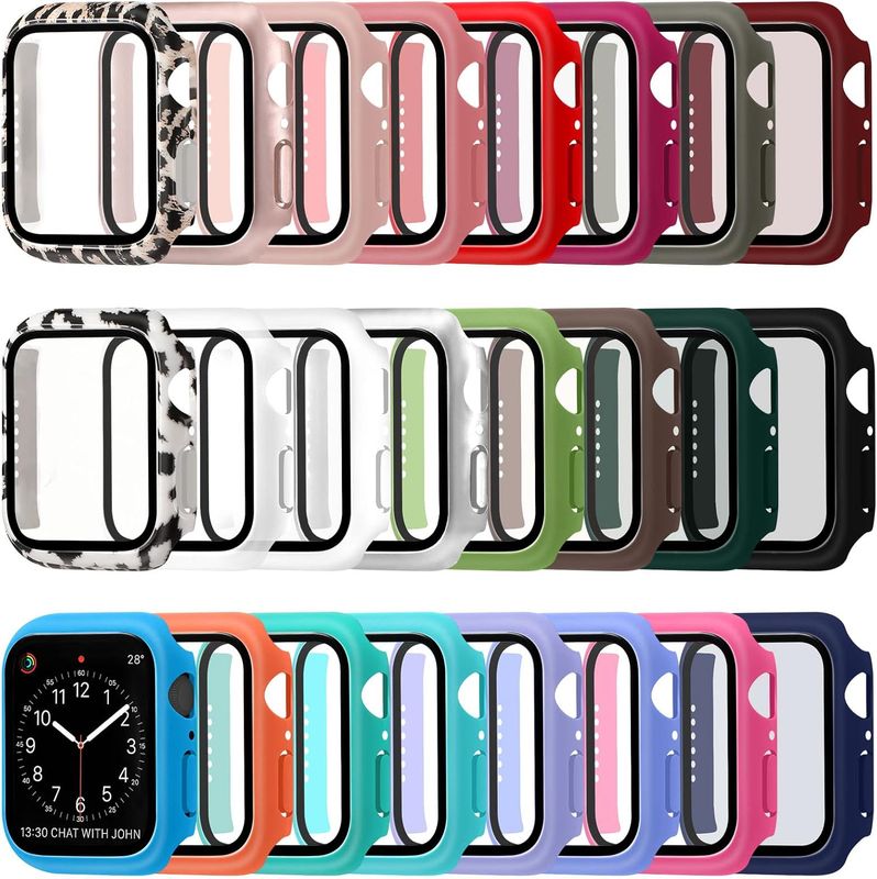 Sieral 24 Pcs Smart Watch Screen Protector Watch Bumper Case Hard Pc Case with
