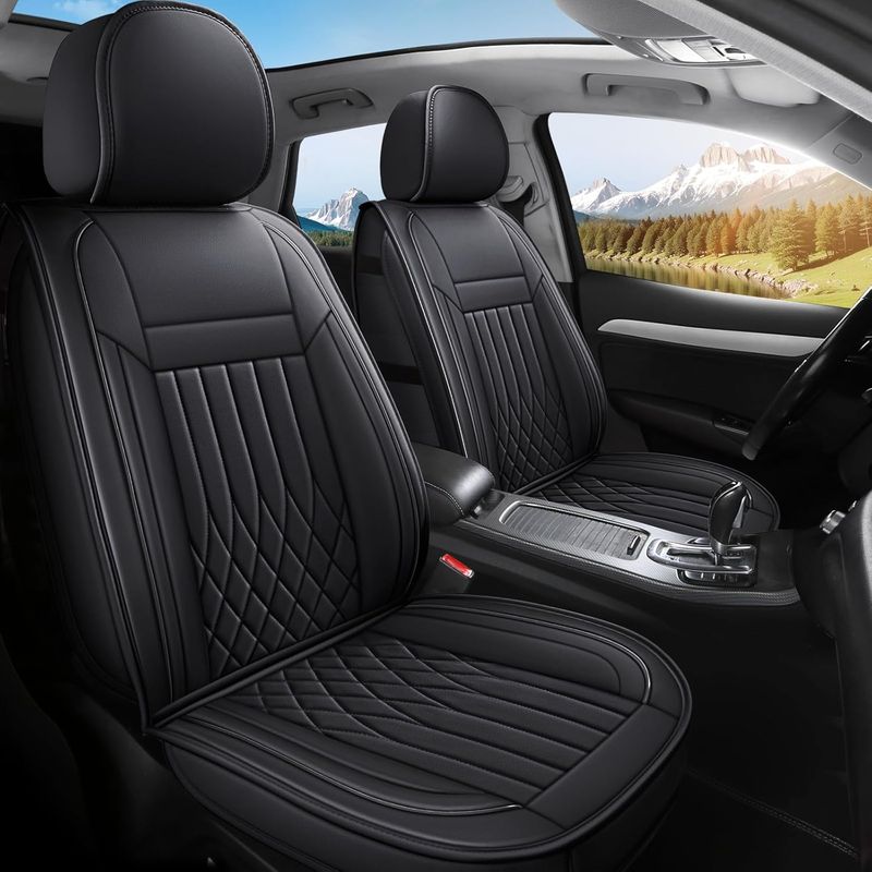 FaiFani Car Seat Covers Full Set, Faux Leather Seat Covers, Car Seat Protectors