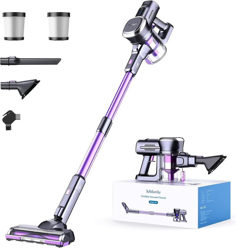 Lubluelu Cordless Vacuum Cleaner, Stick Vacuum Cordless Rechargeable with