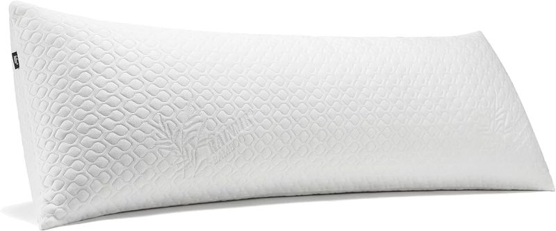 Rainmr Extra Thick Body Pillow Memory Foam – Long Pillow for Adults – Thicker