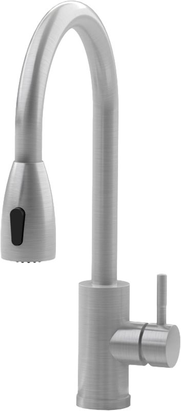 Gooseneck Utility Sink Faucet with Sprayer - Stainless-Steel Faucets