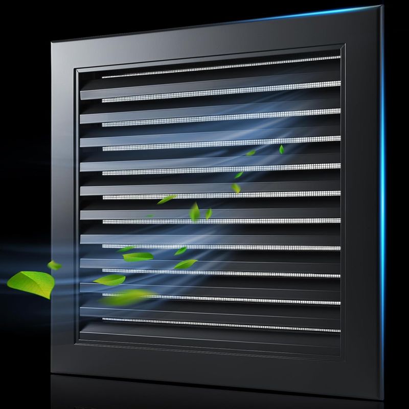 14 inch X 14 inch Gable Vent Aluminum Gable Vent, Black