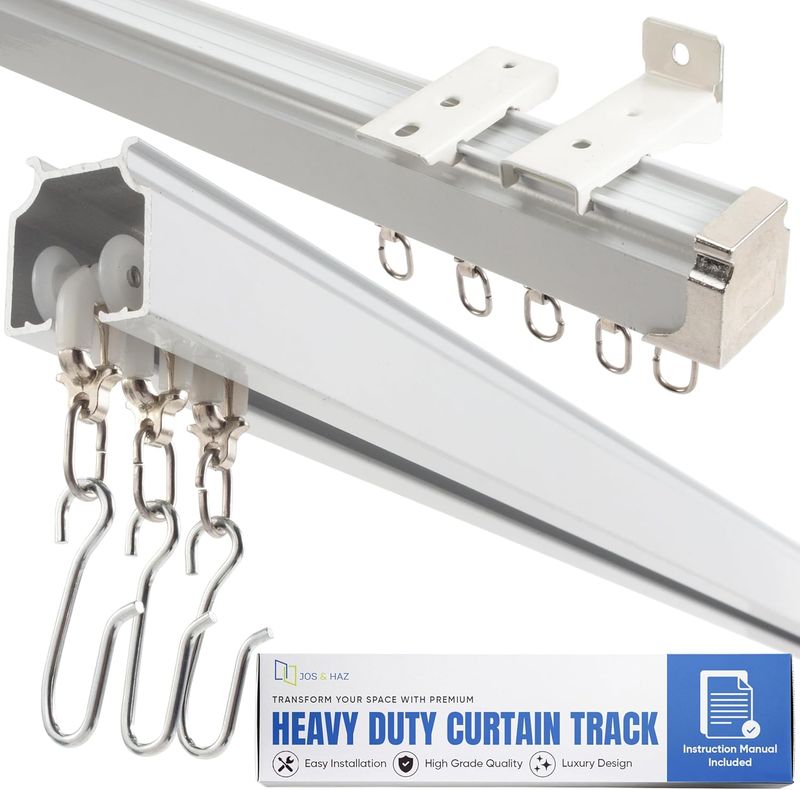 Jos & Haz Ceiling Curtain Track Set – 3ft-6.6ft / 2 Meter – Premium Heavy Duty