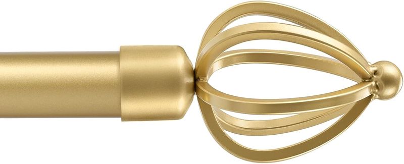 KNOBWELL Gold Curtain Rods 22 to 48 Inches Heavy Duty Rods for Windows, 1 Inch