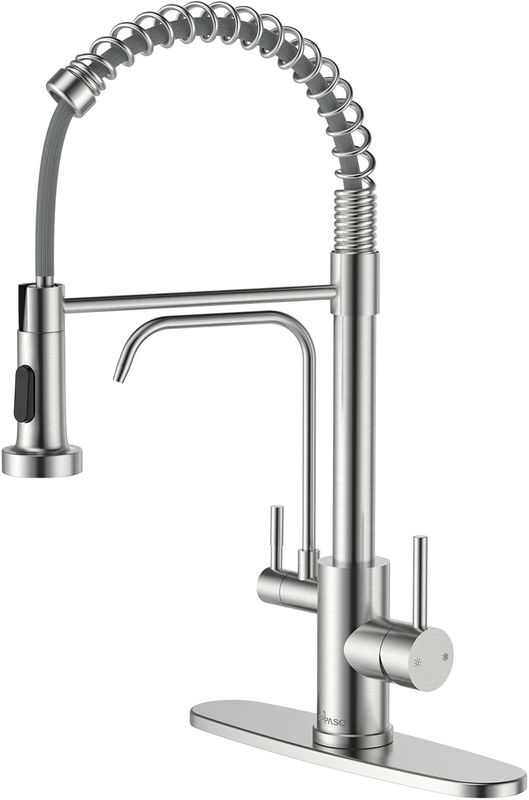 APPASO Kitchen Faucet with Drinking Water Faucet, 3 in 1 Pull Down Faucet with