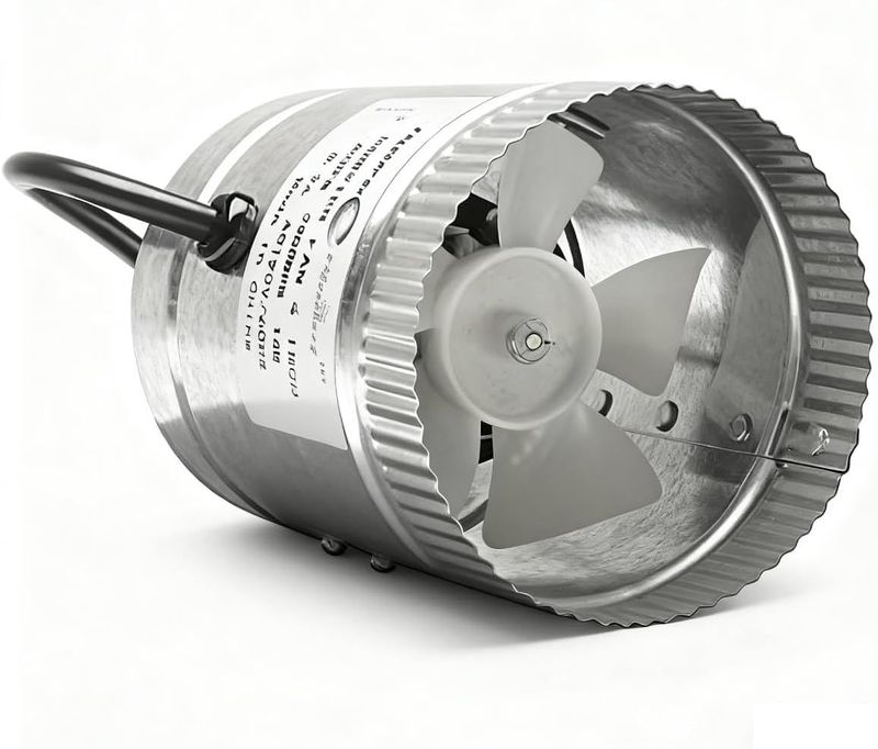 SunStream 10 Inch 1170 CFM Inline Booster Duct Fan Ventilation HVAC Exhaust Fan