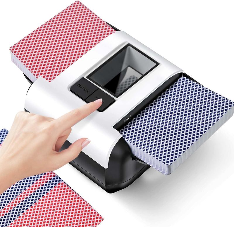 Nileole 2 Decks Quiet & Rechargeable Card Shuffler, 2000 MAh Rapid Shuffling
