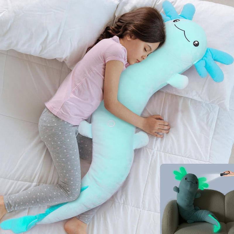 MaoGoLan Large Axolotl Plush Body Pillow,Big Salamander Plush Pillow Toy,XL