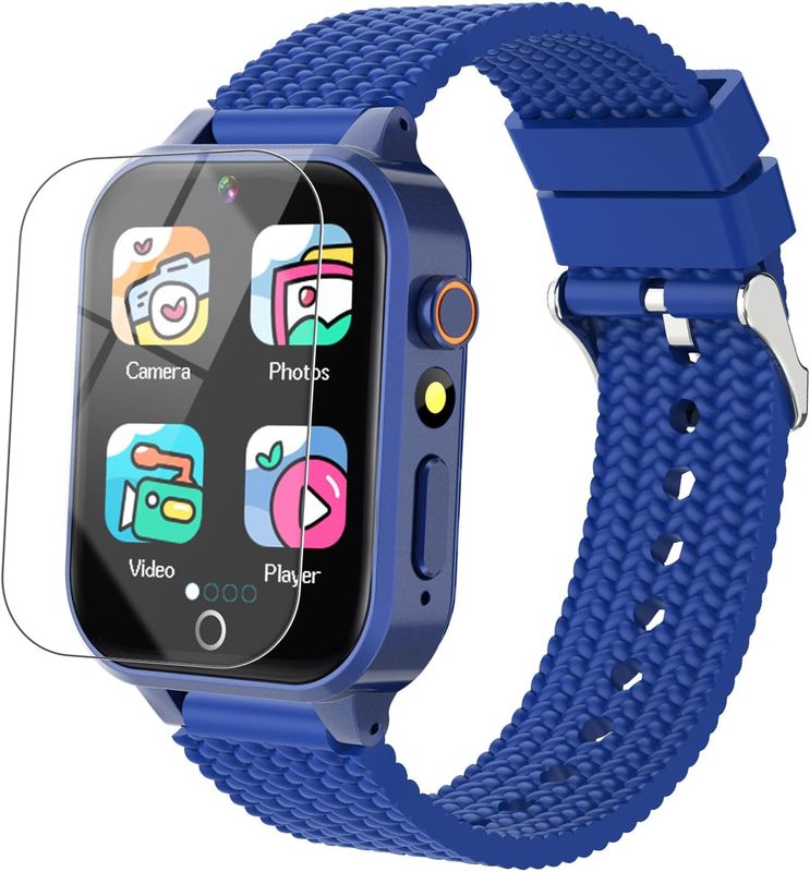 Smart Watch for Kids Boy Gift Ages 3-12, 2 Screen Protector, 26 Puzzle Games, HD