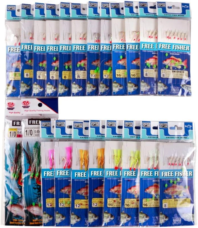 Free Fisher 22 Packs Bait Rigs Set, Fishing Bait Rigs,Fishing Rigs with Sharp