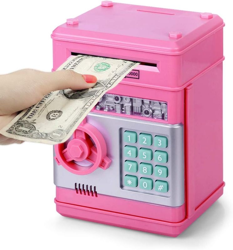 Refasy Electronic Piggy Bank Money Safe Password Money Box for Kids Ages 3+, ATM