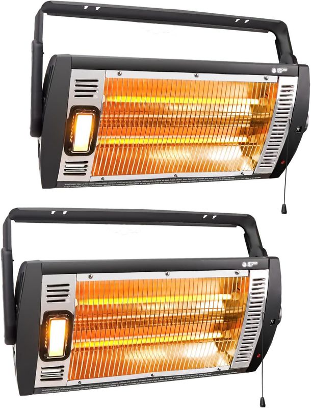 BEYOND HEAT 2 Pack, 750/1500W Ceiling Mount Space Heater w/ 90° Adjustable Tilt