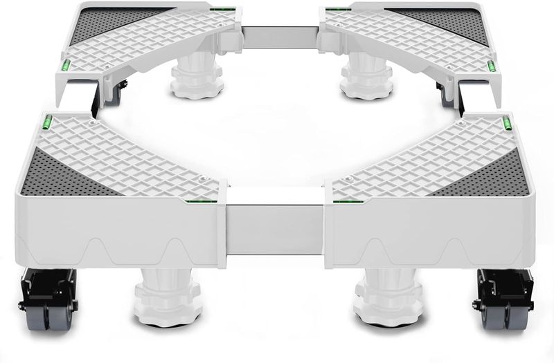Upgrade Fridge Stand Mobile Base w/4 Locking Wheels & 4 Strong Feet 27.5-35.4”