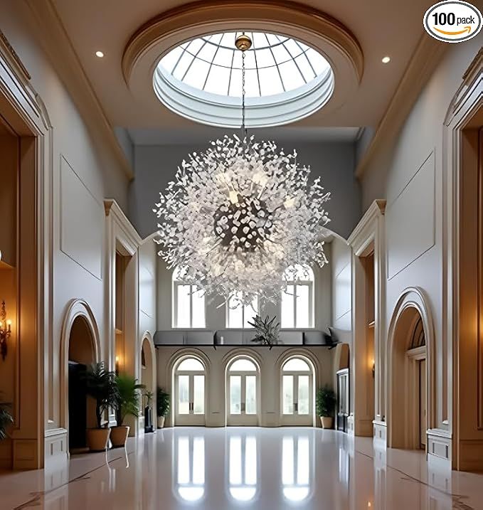 Fu Dikang 12 Light, Firework Dandelion Crystal Gold Chandelier