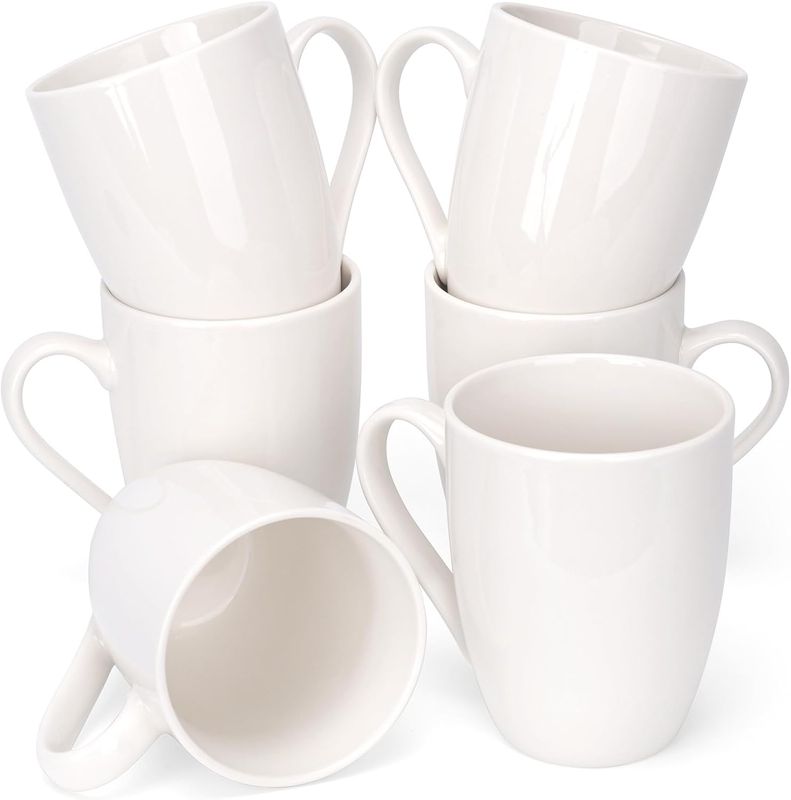 6 Pack Ceramic Coffee Mugs Set, 12 OZ Porcelain Coffee Cups with Handle