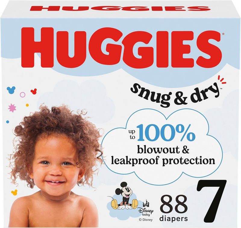 Huggies Size 7 Diapers, Snug & Dry Baby Diapers, Size 7 (41+ lbs), 44ct; EACH