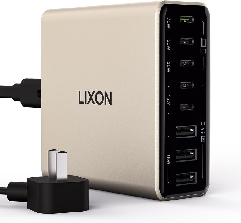 USB C Charger 200W USB C Charger Block,Upgraded GaN IV 8-Port Fast Charging