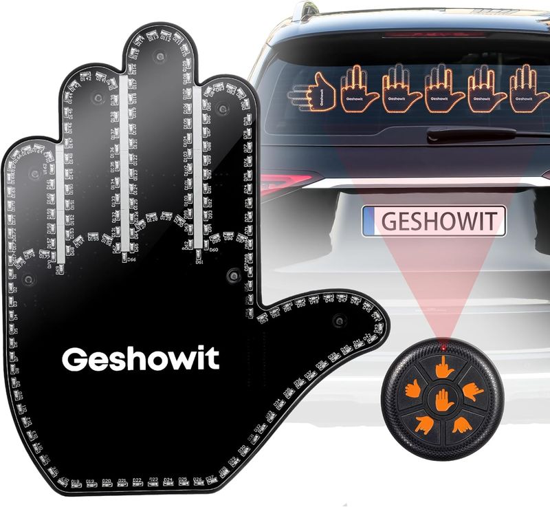 Car Accessories for Men - Car Finger Light with 6 Gestures Remote - Show Your