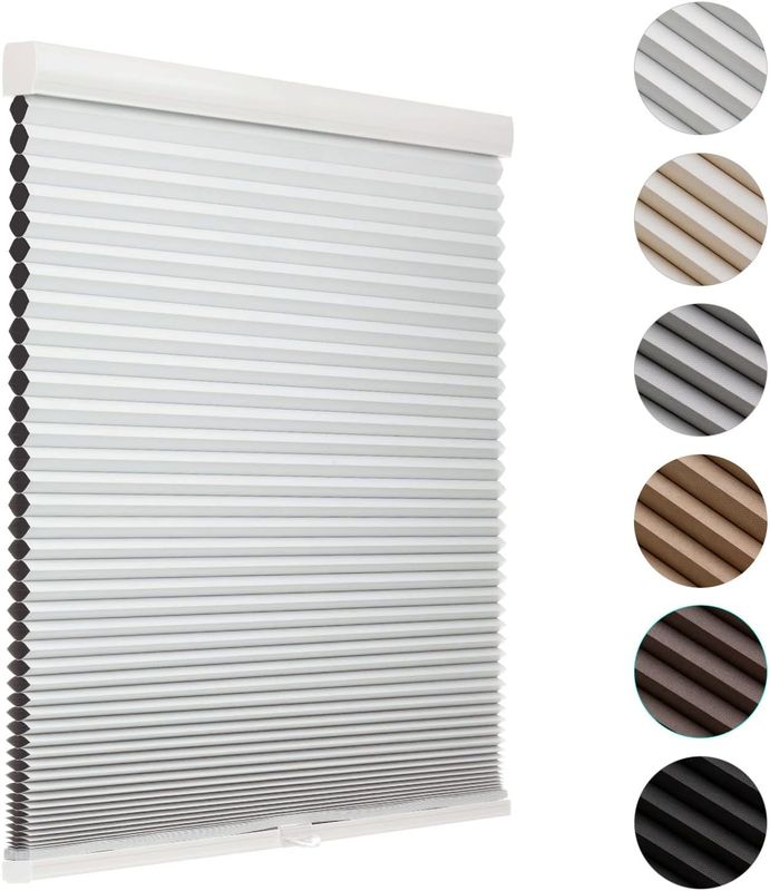 MYshade Blackout Cordless Cellular Shades Honeycomb Shade 30.5 inch W x 72 inch H, White