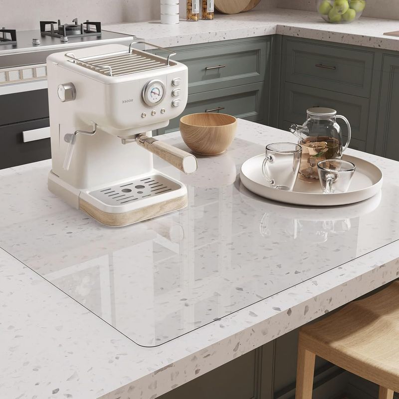 Clear PVC Mat 3x3ft, 2mm Thick Soft Vinyl Mat for Countertop, Table or HardFloor