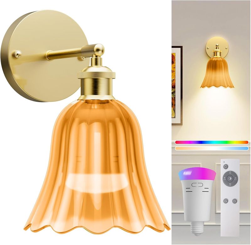 Battery Operated Wall Sconce, Decor Rechargeable Battery Wall Sconce, 10000mAh