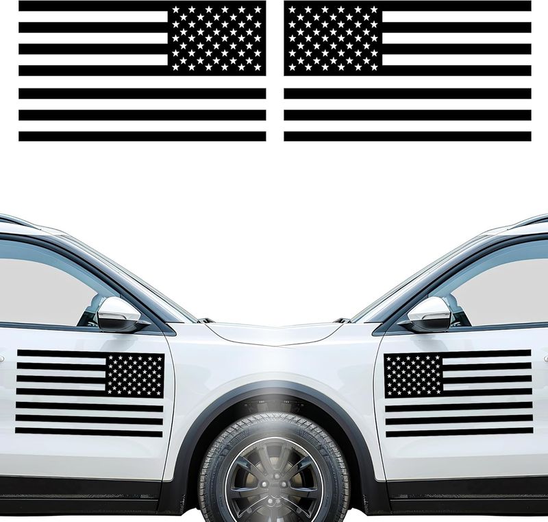 Standard American Flag Decals Sticker 22 inch X 12.5 inch Military Flag USA Decal