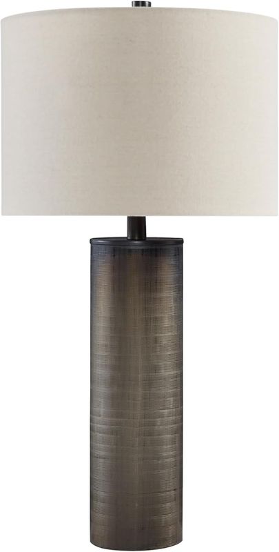 Signature Design by Ashley Dingerly Contemporary 28.25 inch Glass Table Lamp, Brown