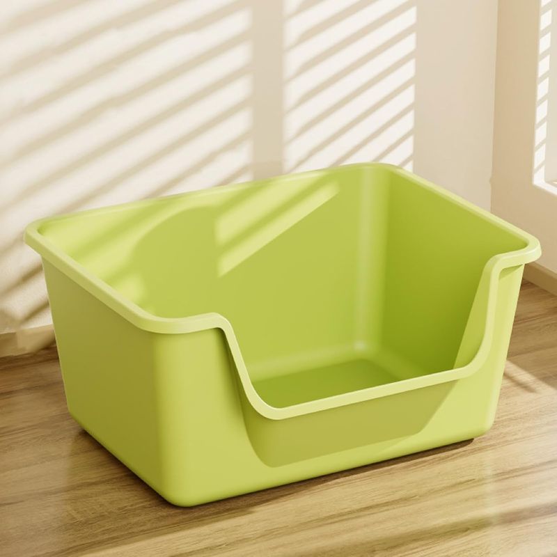 LoopTime Large Cat Litter Box with High Sides, Green