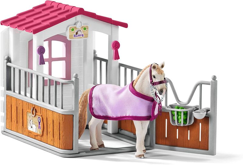 Schleich Horse Club 12pc Horse Figurine and Stable Playset - Realistic Detailed