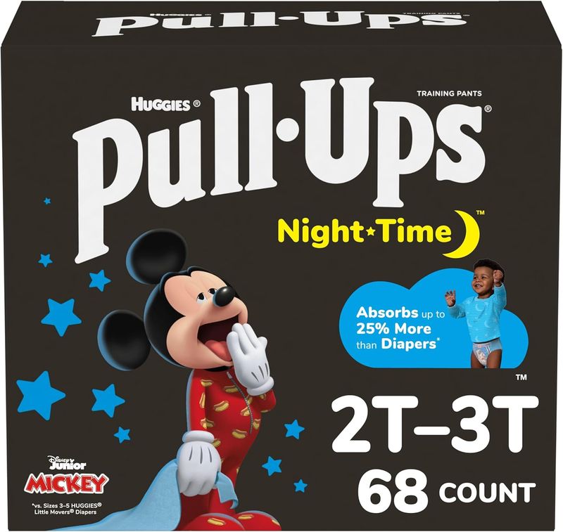 Pull-Ups Boys' Night-Time Potty Training Pants, Size 2T-3T, 68 Count