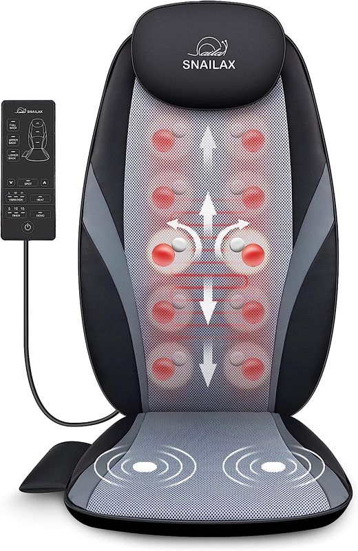 Snailax Shiatsu/Kneading Back Chair Pad Massager with Heat