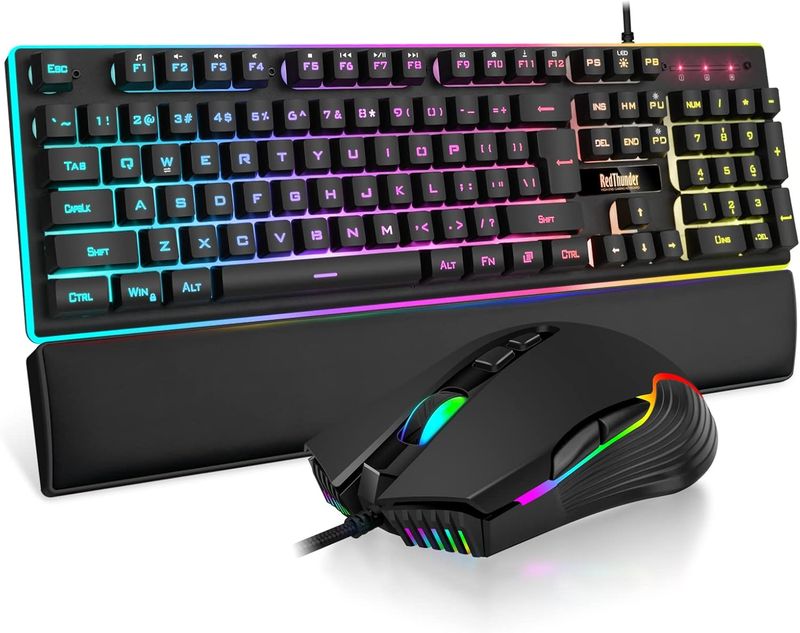 HPGaming Keyboard & Mouse Combo, Wired Keyboard w/RGB Backlit; Pic Not ExactSame