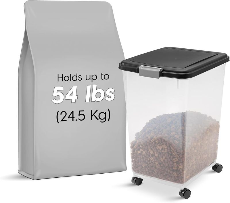 IRIS USA Airtight Dog Food Storage Container, Up to 54 Lbs.