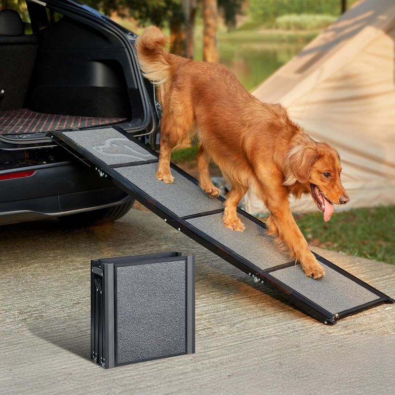 PetThem Dog Ramp for Car 63 inch Long & 17 inch Wide Portable For Large Dogs UpTo 250lbs