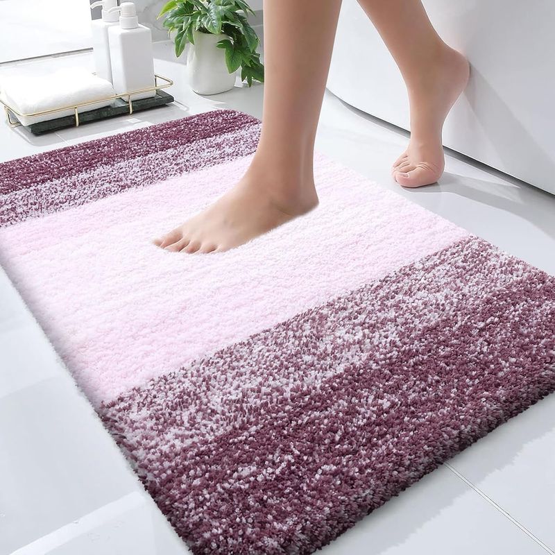 OLANLY Bathroom Runner Rugs 47x24, Extra Soft Absorbent Microfiber Bath Rugs